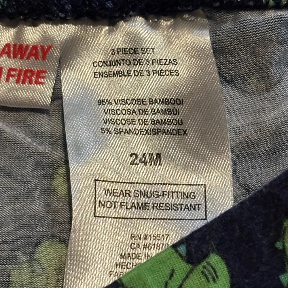 Bamboo Dinosaur PJs Print Kids Boys Pajama Set Viscose Buttery Soft 24 months